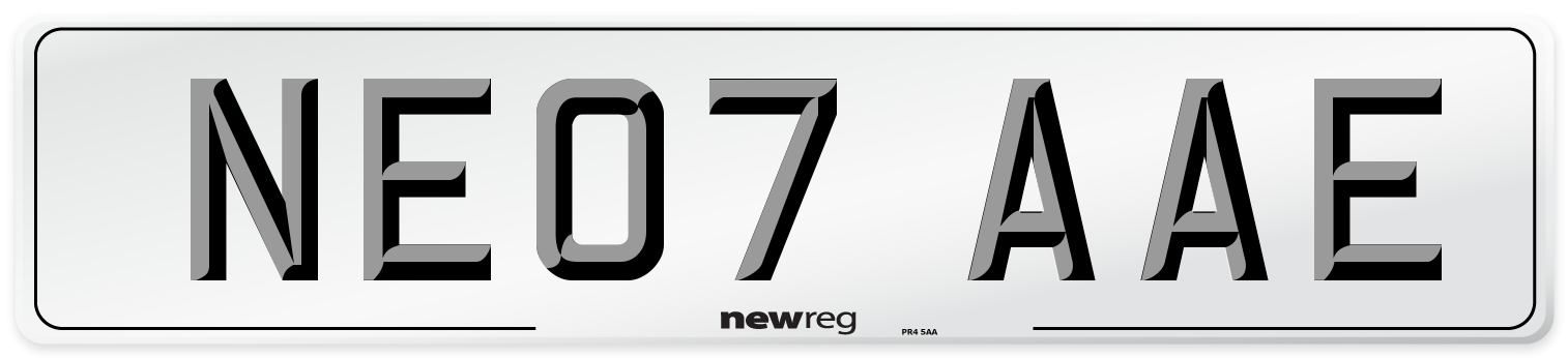 NE07 AAE Number Plate from New Reg